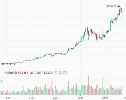 BTC chart 22 Feb 2021