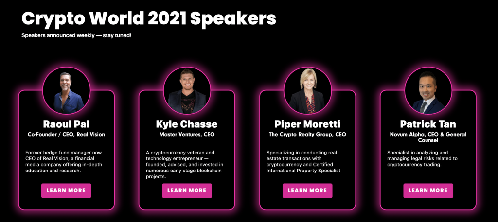 Crypto World 2021 – The World’s First Education Based Crypto Event